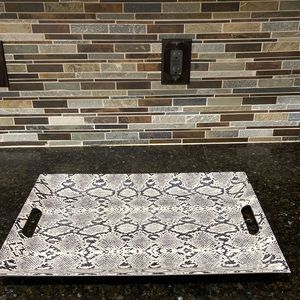Faux Leather Snake-Print Tray
